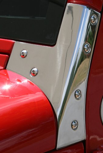 Stainless Steel Jeep Wrangler (JK) Windshield Brackets - Pair (2007-2015)