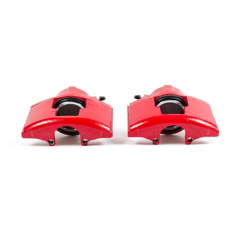 Power Stop Pair of High-Temp Red Powder Coated Front Calipers For C3500 Express 2500 Express 3500 Chevy K3500 Ram 2500 Ram 3500 C3500 G3 K3500 Savana 2500 Savana 3500 [Model Specific]