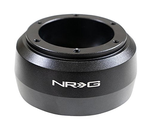 NRG Innovations Short Hub Racing Style Steering Wheel, Lockable Aluminum Steering Shaft, 6x70mm Bolt Pattern Quick Release Adapter Unit, Compatible With 04-06 Pontiac GTO, Black, NRG-SRK-COMH