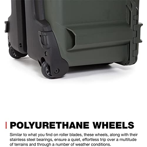 NANUK 960 Wheeled Series Lightweight NK-7 Resin Waterproof Protective Rolling Case with Foam, Olive