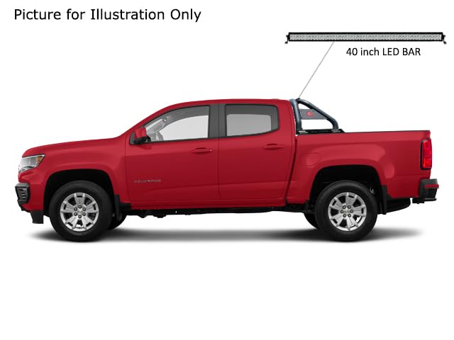 Classic Black Horse Roll Bar Includes 1 40in LED Light Bar Black Compatible with 2015-2022 Chevrolet Colorado|2015-2022 GMC Canyon-RB005BK-KIT