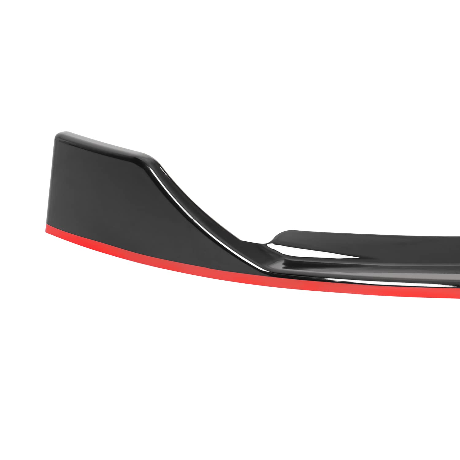 Glossy Black Spec-D Tuning Red Trim Front Bumper Lip Spoiler 3PC Compatible with 2019-2021 Mercedes Benz W205