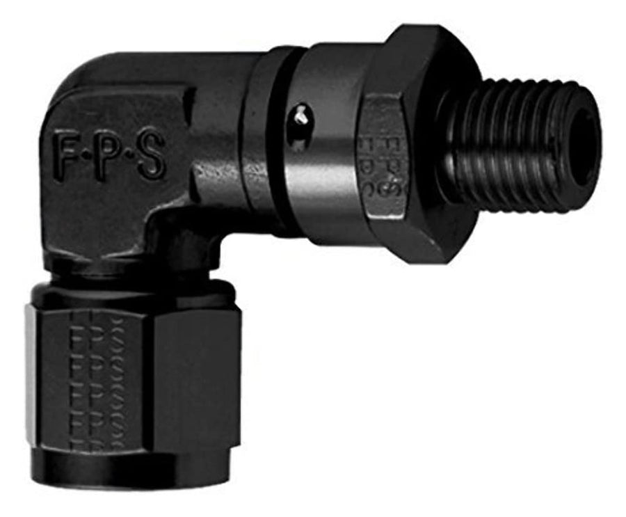 6an ORB Male to 6an Female 90-Deg Swivel