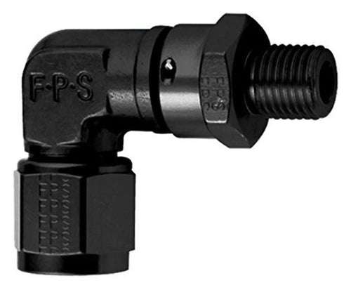 6an ORB Male to 6an Female 90-Deg Swivel