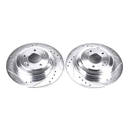 Power Stop Rear JBR1530XPR Evolution Drilled & Slotted Rotor Pair For Hyundai Genesis Coupe 2010-2016 [Model Specific]