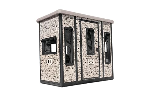 Hawk 87" W x 69" D x 78" T Compound Hunting Assembled Insulated Steel Box Blind | Floor with Rubber Pad and Multiple One-Hand-Operable Windows | Blind Only