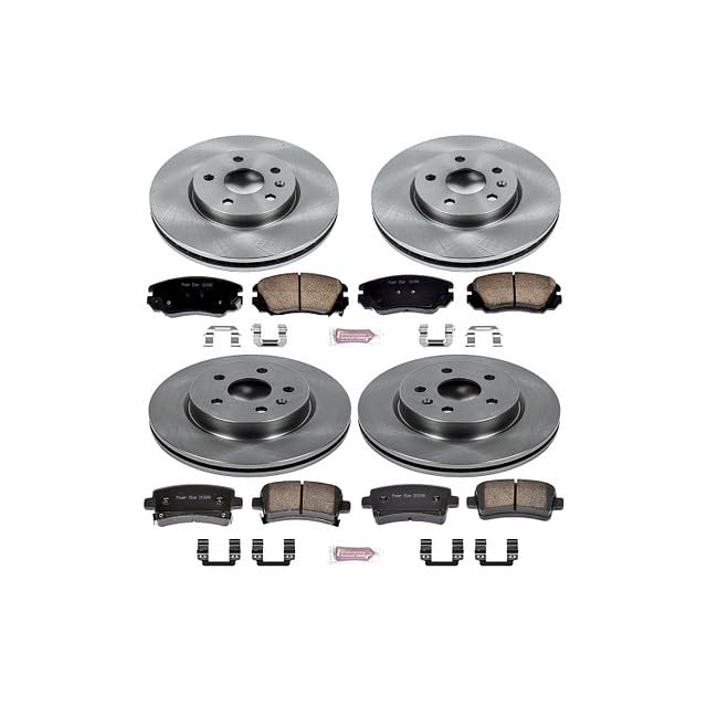 Power Stop KOE5515 Replacement Brake Kit-OE Front and Rear Brake Rotors & Ceramic Brake Pads For Buick Lacrosse Regal Chevy Impala Malibu