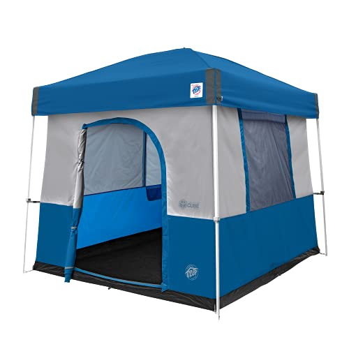 Camping Cube Sport E-Z UP, Converts 10' Angled Leg Canopy into Camping Tent, Royal Blue (Canopy/SHELTER/Poles NOT Included)
