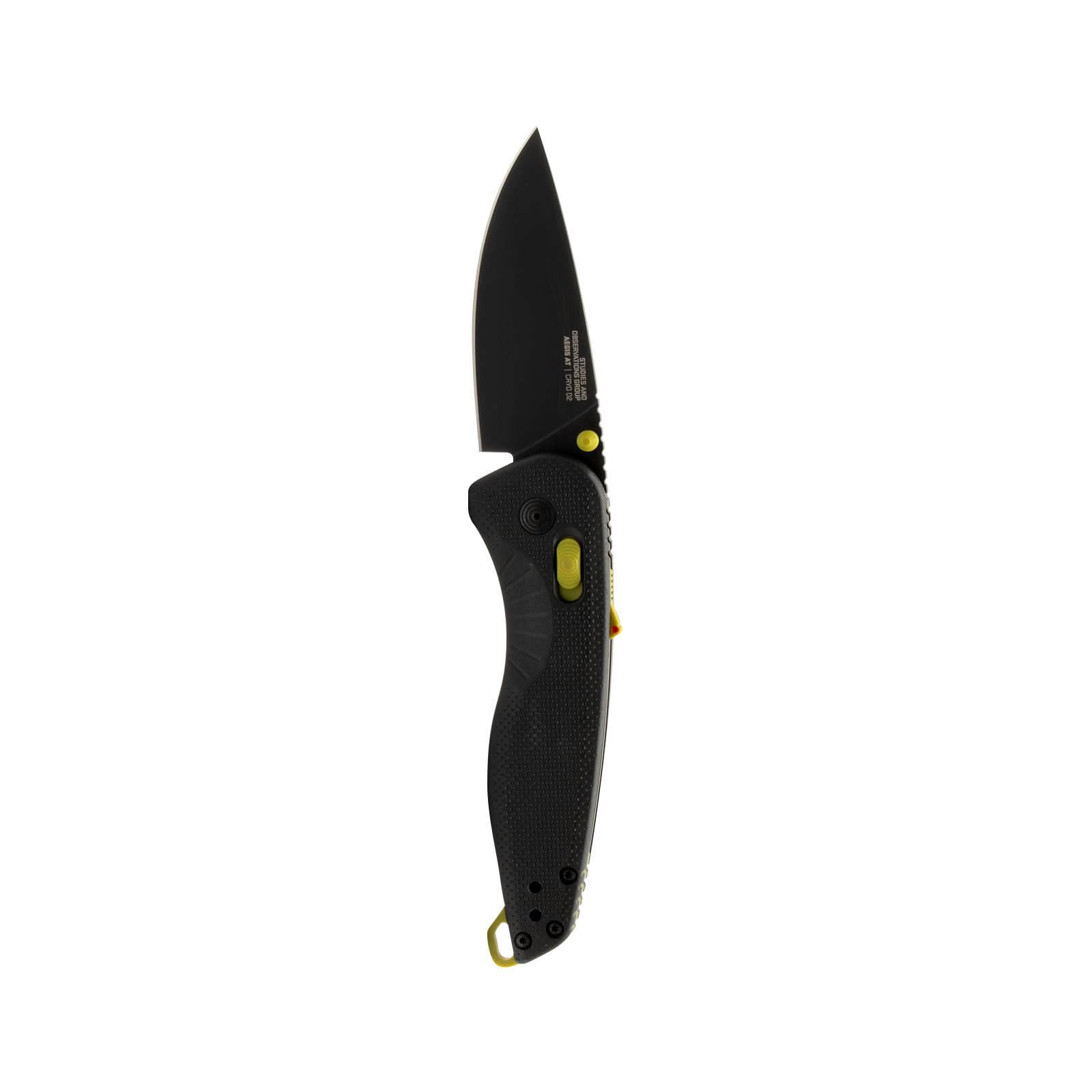 SOG Aegis AT Folding Outdoor Pocket Easy to Carry Knives | CRYO D2 Stainless Steel Blade | AT-XR Lock, Black/Moss