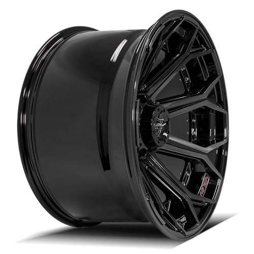 22x12 4PLAY Wheel for F250 F350 8-170 Trucks Brushed Black Wheel 4P80R, 4P80R-22120-8170-44BBT