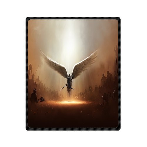 Daniellestore Custom Fleece Blankets Angels archangel tyrael Design Warm Cozy Soft Sofa Bed Blanket Throws 50x60 Inches