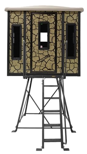 Penthouse Muddy Box Blind w/Elite 5' Tower, Steel Wall Construction, Cracked Mud Camo