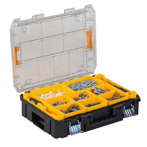 DEWALT Tool Organizer TSTAK, Small Parts and Screw Organizer Tool Box with Removable Compartments, (DWST17805)