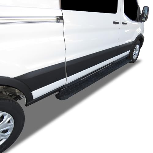Spartan Running Boards Black Black Horse Compatible with 2022-2025 Ford E-Transit Super Crew Cab-SR-FO83596