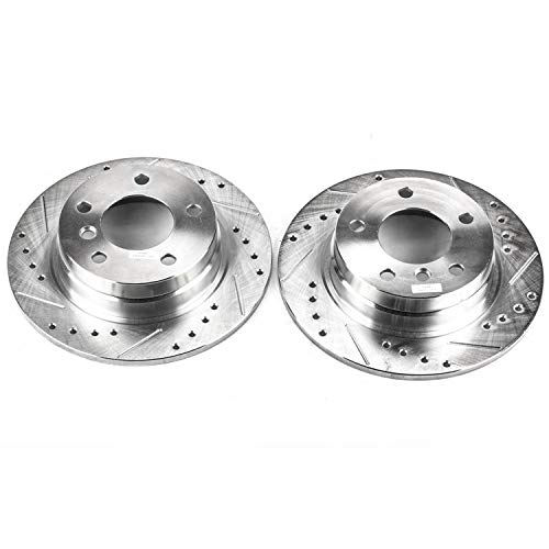 Power Stop Rear EBR420XPR Drilled & Slotted Rotor Pair For BMW 318i, BMW 318is, BMW 3, BMW 323is, BMW 325i, BMW 3, BMW 325is, BMW 328i, BMW 328is [Model Specific]