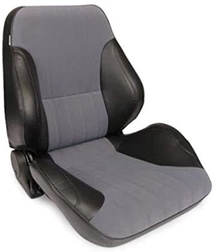 Black Vinyl Sides, Gray Velour Insert Racing Rally Low Back Recliner Right Seat ProCar by Scat 80-1050-73R