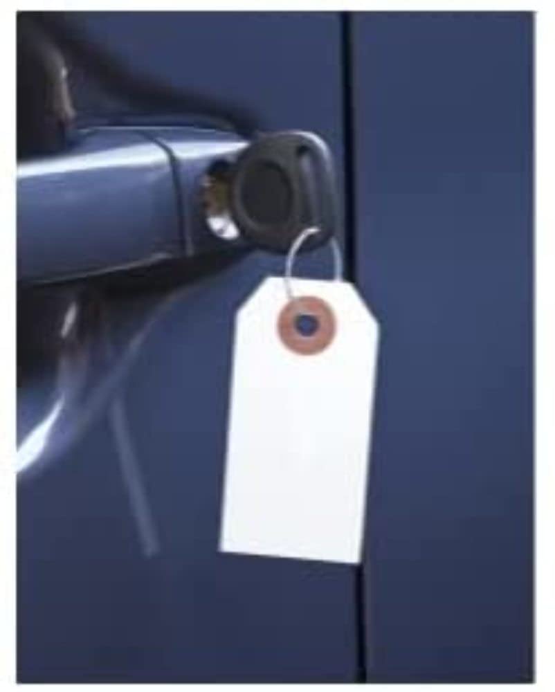 FB-P9833-13 Slip-N-Grip Paper Key Tags with Metal Rings 1000 Key Tags and Metal Rings/Box