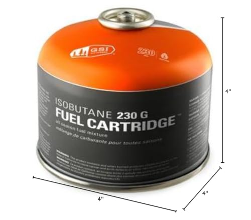 Isobutane GSI Outdoors 56022 230g Fuel Cartridge – High-Performance Camping Stove Fuel Canister for Backpacking, Hiking, Camping & Outdoor Cooking