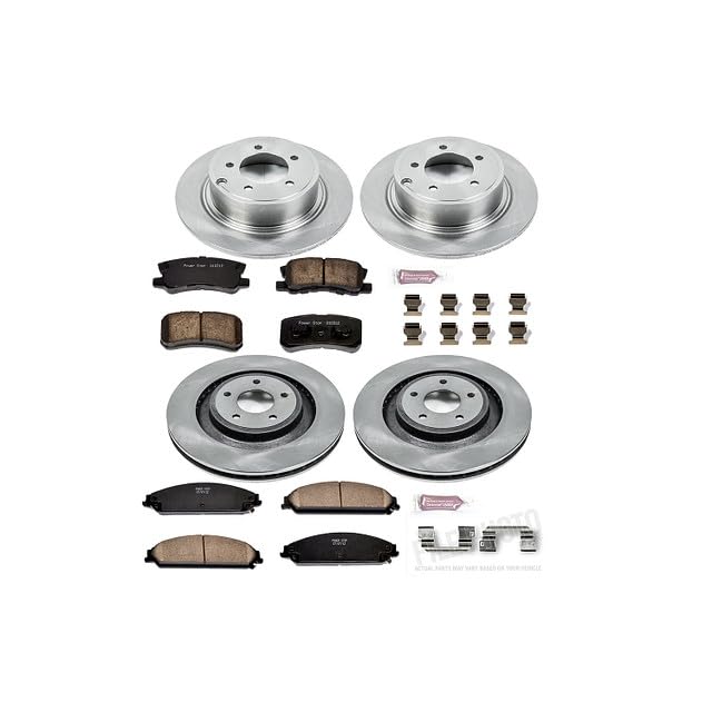 Power Stop Autospecialty KOE5566 Front and Rear Replacement Brake Kit-OE Brake Rotors & Ceramic Brake Pads