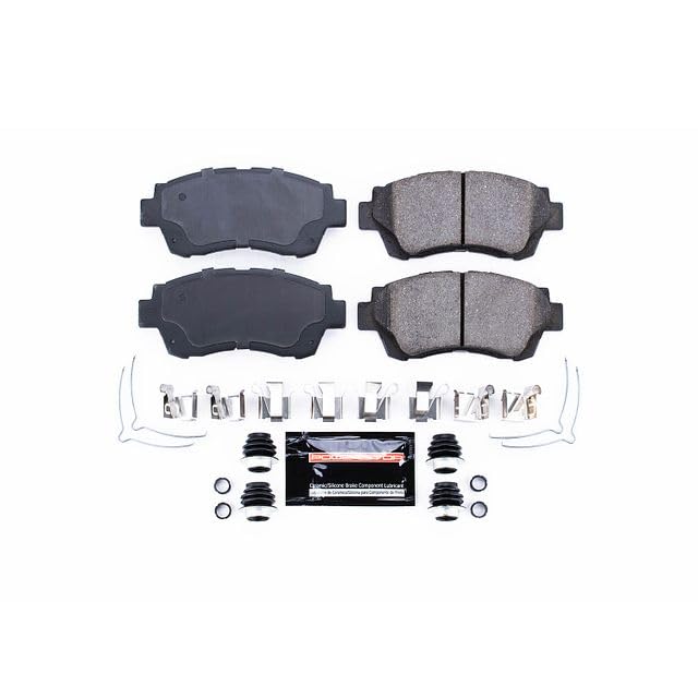Power Stop Z23-476 Z23 Sport Carbon Fiber Infused Ceramic Brake Pads with Hardware For ES300, LS400, SC300, Avalon, Camry, Camry, Celica [Model Specific]