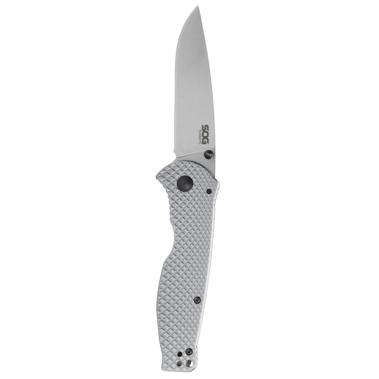 SOG Folding Knife Flash FL | Daily-Carry Reversible Pocket Clip and Frame Lock, Quick Opening, Stainless Steel Handle