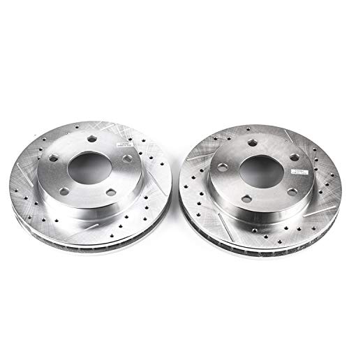 Power Stop AR8729XPR Evolution Front Drilled & Slotted Rotor Pair For Dodge Ram 1500 1994-1999 [Model Specific]