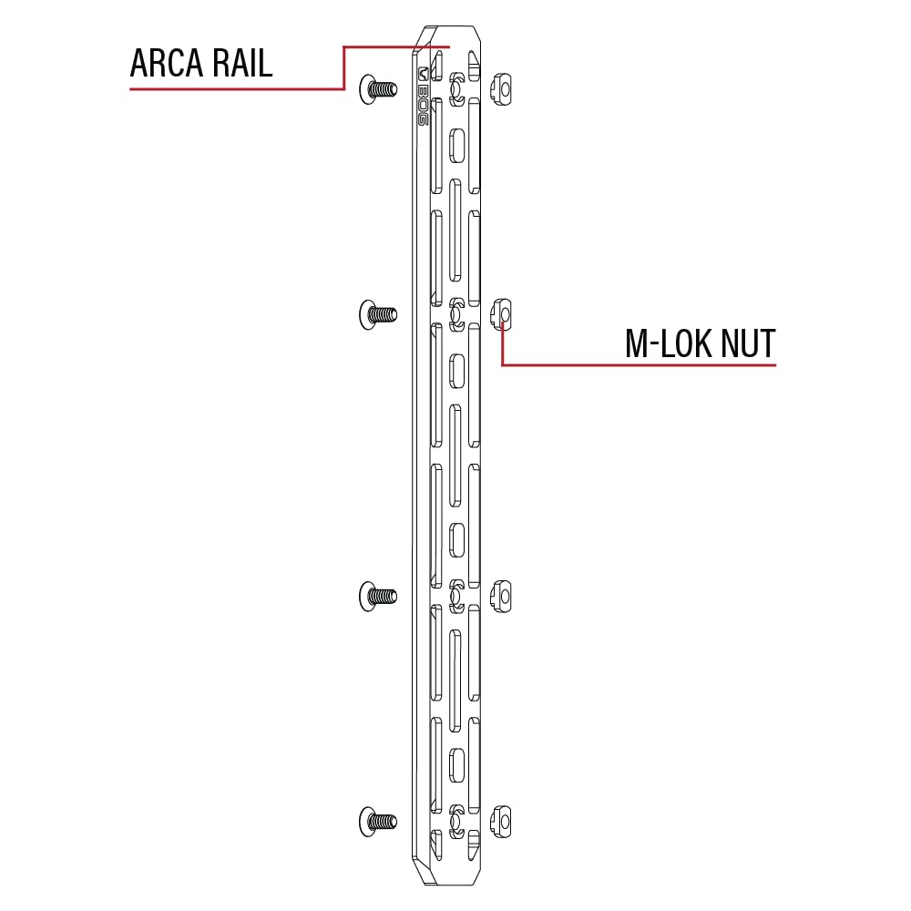 12" BOG M-Lok Rail Arca Swiss Rail with Durable, Lightweight, Aluminum Construction for BOG Deathgrip, Sherpa, and Infinite Tripods for Hunting, Shootings Sports