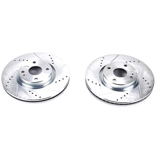 Power Stop JBR1724XPR Evolution Front Drilled and Slotted Rotor Pair For Fiat 124 Spider 2017-2020, Mazda MX-5 Miata 2016-2024 [Model Specific]