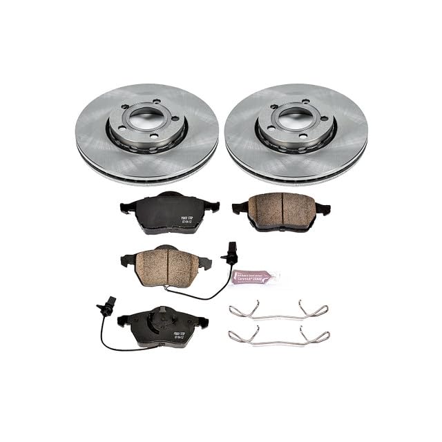 POWERSTOP Autospecialty KOE528 Front Replacement Brake Kit-OE Brake Rotors & Ceramic Brake Pads For Audi A4, Audi, Audi A4 Quattro, Audi A6, Audi A6 Quattro, VW Passat [Model Specific]