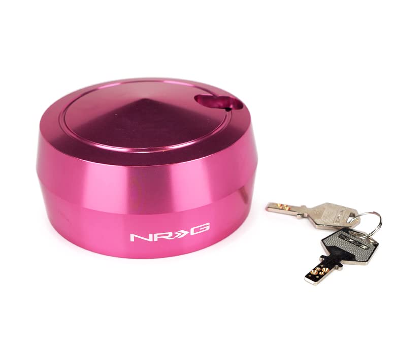 NRG Innovations Steering Wheel NRG-SRK-201PK Version 2 Quick Release Short Hub Adapter with Mounting Bolts, Quick Lock W/Free Spin Pink