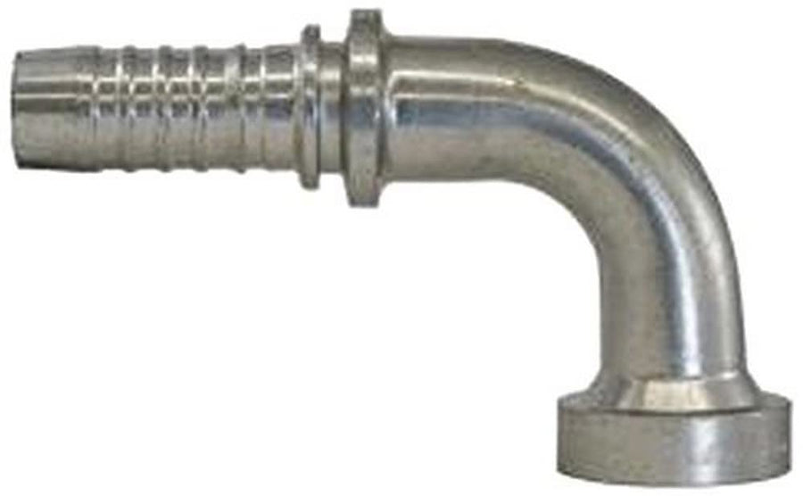 GlobalSpiral Couplings Gates 12GS-12FLC90-068, Caterpillar Style O-Ring Flange, Zinc Plated Carbon Steel, 4.92", 90° Bent Tube, 3/4" ID