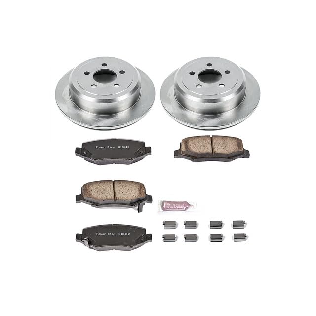 POWERSTOP Autospecialty KOE3046 Rear Replacement Brake Kit-OE Brake Rotors & Ceramic Brake Pads For Dodge Nitro 2007-2011, Jeep Liberty 2008-2012 [Model Specific]