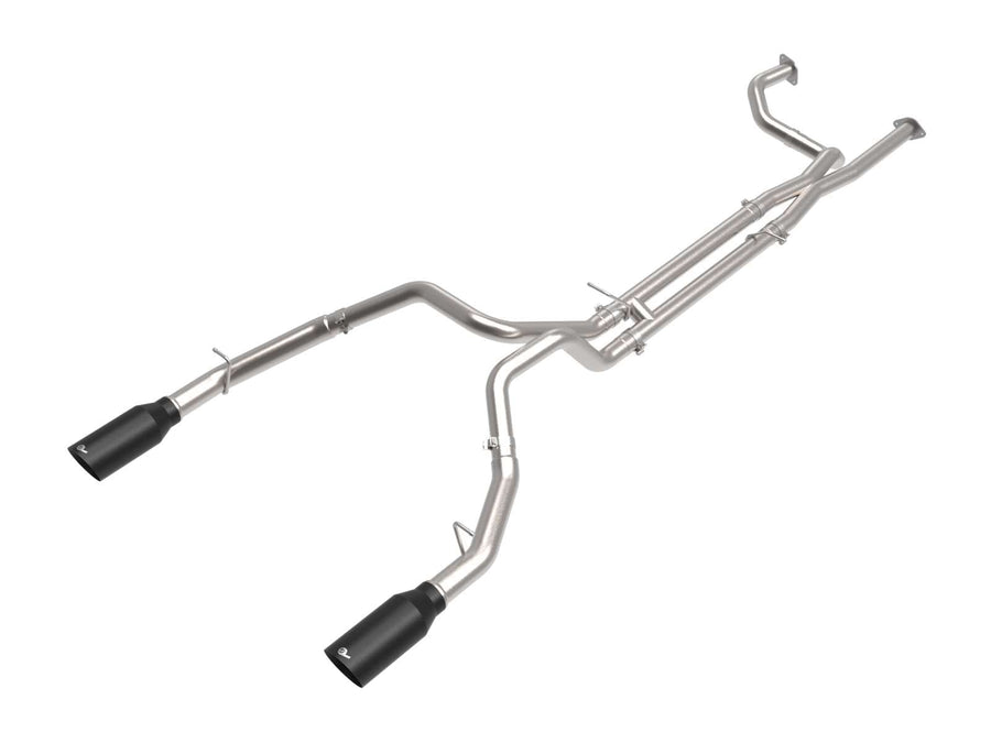 Vulcan Series aFe POWER 49-32084-B Cat-Back Exhaust System, 3" to 3-1/2" 304 Stainless Steel, Black Tips, for 2021 RAM 1500 TRX