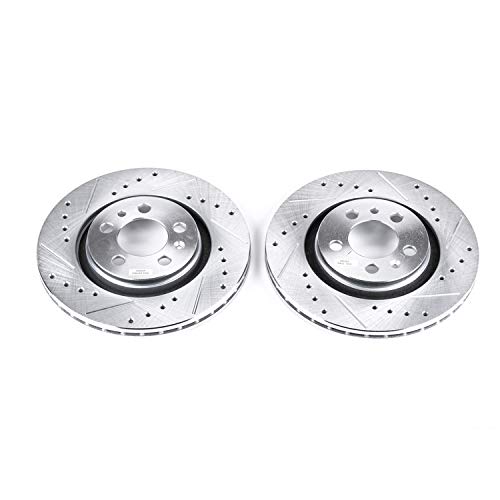 Power Stop Front EBR615XPR Evolution Drilled & Slotted Rotor Pair For VW Beetle, VW Golf, VW Golf City, VW Jetta, VW Jetta City [Model Specific]