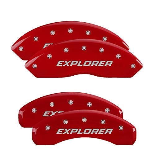 MGP 10252SEXPRD Caliper Covers Explorer (Pre-2011) Red Powder Coat Finish, Silver Characters, Set of 4