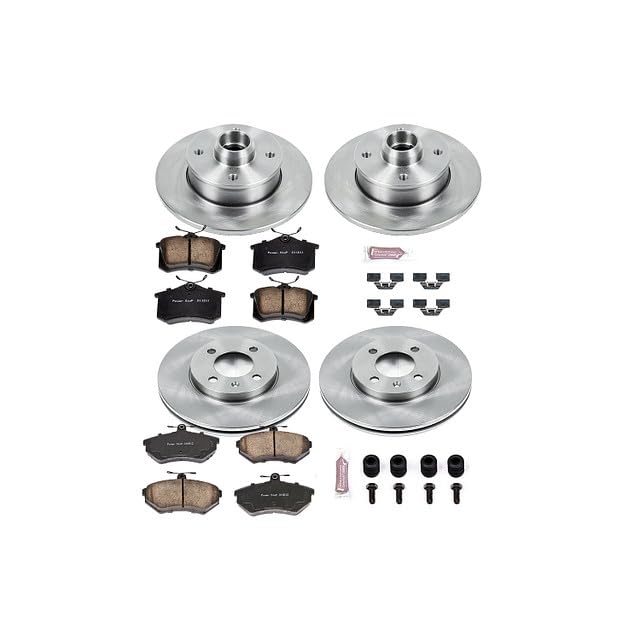 Power Stop Autospecialty KOE376 Front and Rear Replacement Brake Kit-OE Brake Rotors & Ceramic Brake Pads For Volkswagen Passat 1995-1997 [Model Specific]