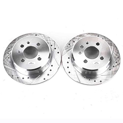 Rear Power Stop EBR220XPR Drilled & Slotted Evolution Rotor Pair