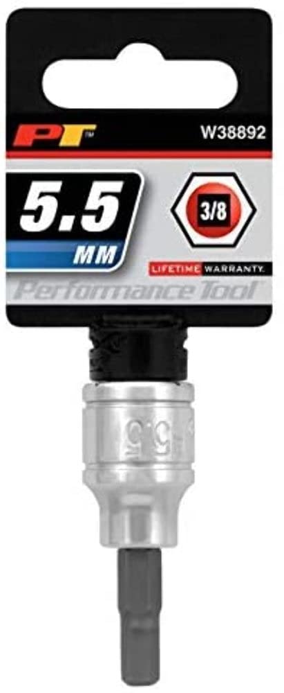 W38892 Performance Tool Hex Bit Socket, 3/8-Inch Drive, 5.5mm