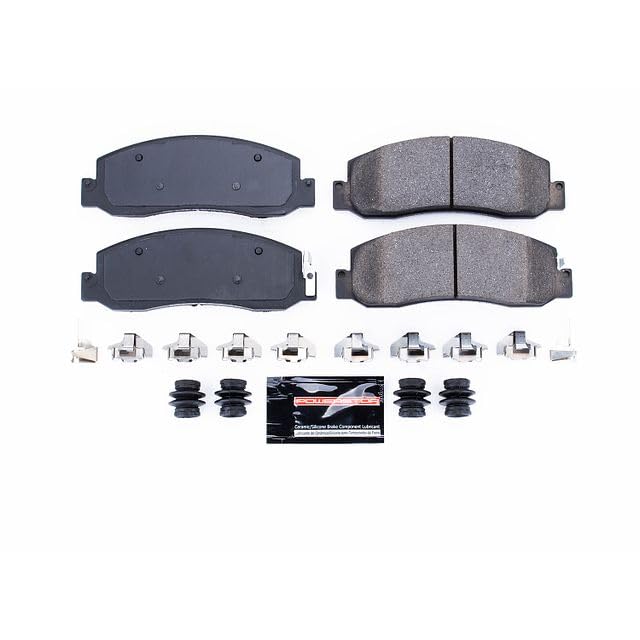 Power Stop Z23-1333 Z23 Evolution Sport Carbon Fiber Infused Ceramic Brake Pads with Hardware For Ford F-250 Super Duty 2008-2011, Ford F-350 Super Duty 2008-2012 [Model Specific]