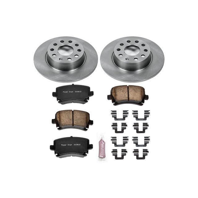 Power Stop KOE5666 Rear Replacement Brake Kit-OE Brake Rotors & Ceramic Brake Pads For Volkswagen Golf 2010 [Model Specific]