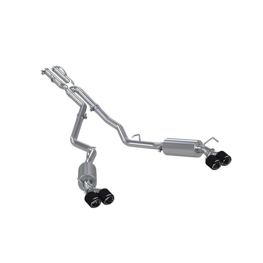 20-21 Ford Explorer ST MBRP 3.0L Ecoboost SS 2.5in Dual Rear Exit w/Carbon Fiber Quad Tips - T304