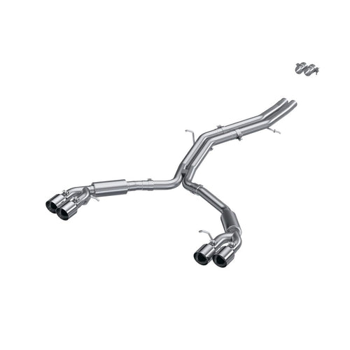 Audi S5 Coupe/S4 Sedan MBRP 18-21 T304 SS 2.5in Cat-Back Quad Rear Exit Exhaust - SS Tips