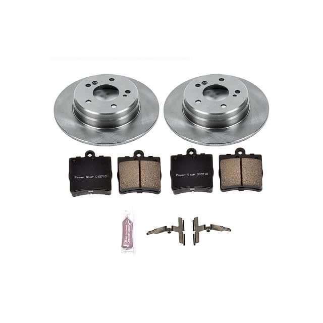 POWERSTOP Autospecialty KOE368 Rear Replacement Brake Kit-OE Brake Rotors & Ceramic Brake Pads For Crossfire, C230, C230, C240, C280, E300, SLK230, SLK280, SLK300, SLK320 [Model Specific]