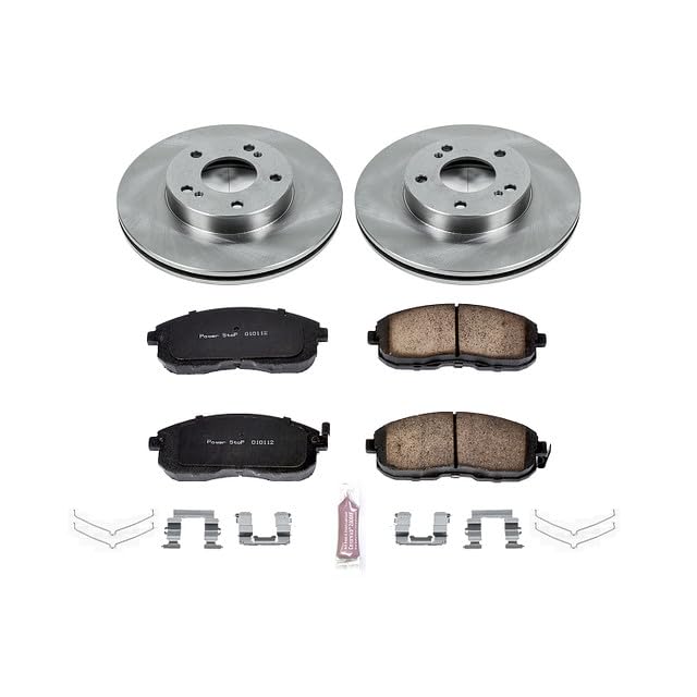 POWERSTOP Autospecialty KOE660 Front Replacement Brake Kit-OE Brake Rotors & Ceramic Brake Pads For INFINITI I30 1996-1999, Nissan Maxima 1989-1999 [Model Specific]