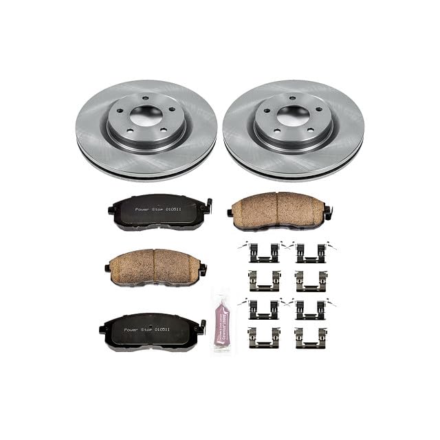 Power Stop Autospecialty KOE6094 Front Replacement Brake Kit-OE Brake Rotors & Ceramic Brake Pads For Nissan Sentra 2017-2018 [Model Specific]