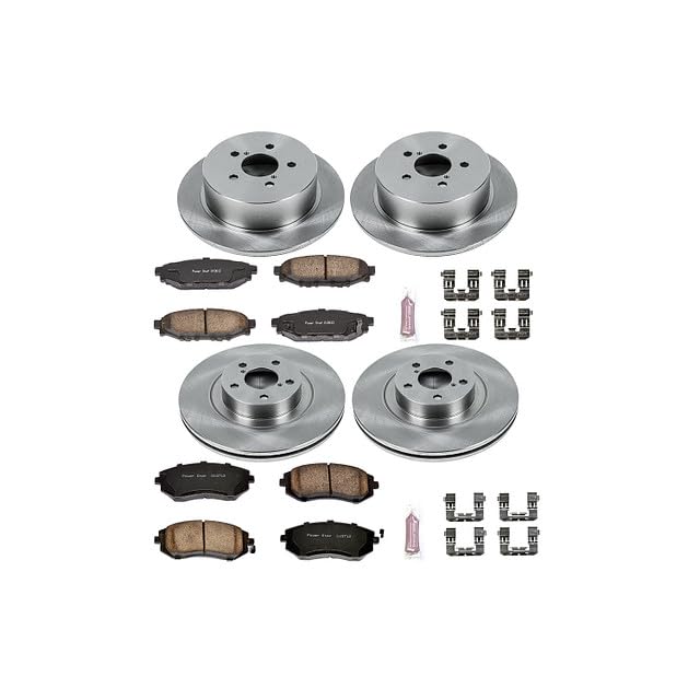 POWERSTOP Autospecialty KOE4079 Front and Rear Replacement Brake Kit-OE Brake Rotors & Ceramic Brake Pads For Subaru Legacy 2006-2009, Subaru Outback 2005-2009 [Model Specific]