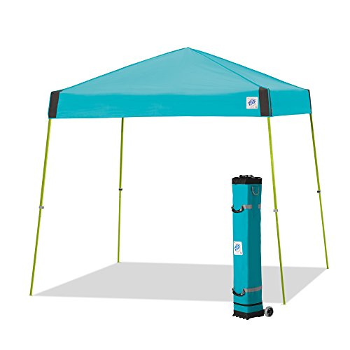 E-Z UP Instant Shelter Vista Canopy, 12' x 12', Limeade Powder-Coated Steel Frame with Wide-Trax Roller Bag & 4 Piece Spike Set, Splash