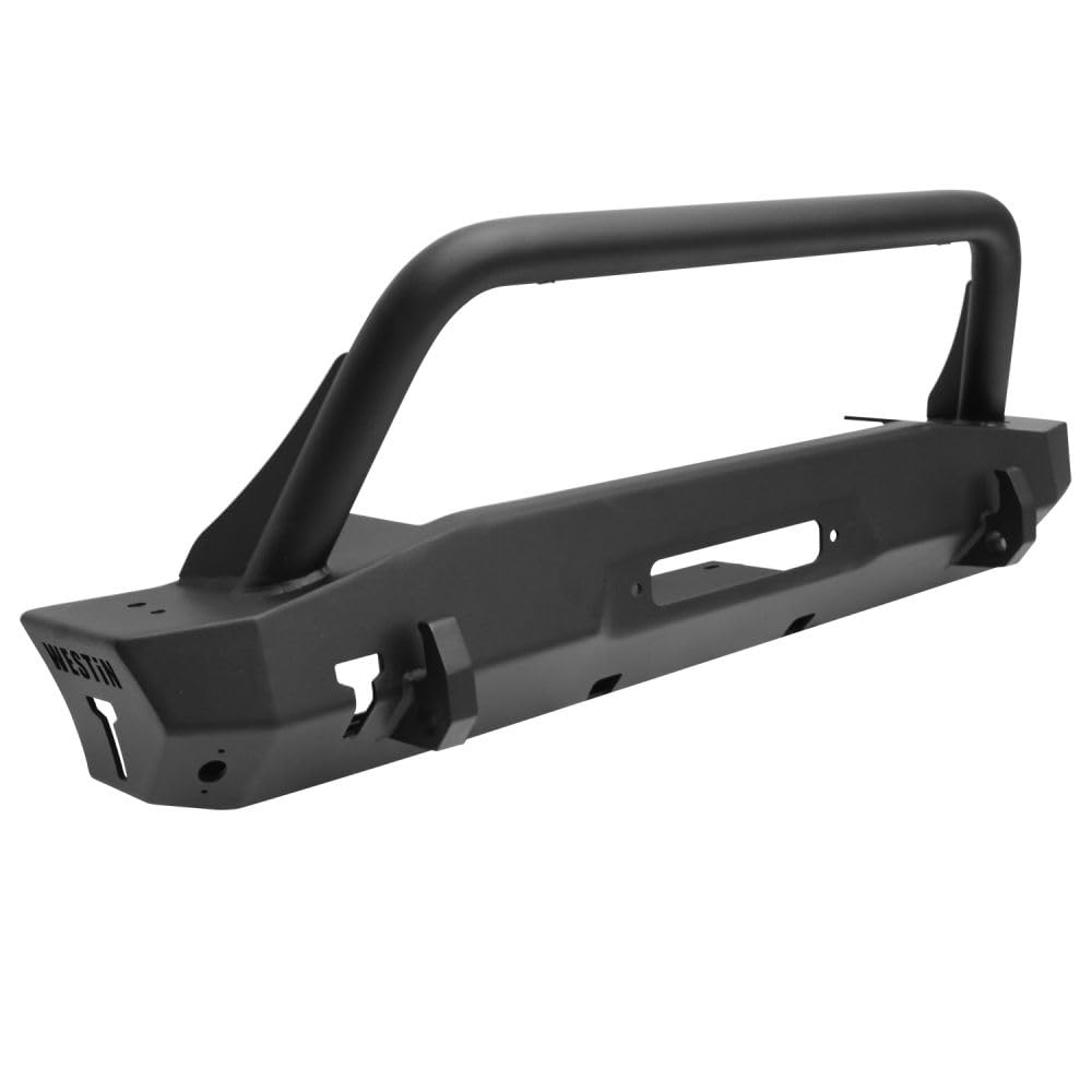 WJ2 Stubby Front Bumper with Bull Bar Westin fits 2018-2026 Wrangler JL 2020-2025 Gladiator Textured Black