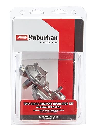 LP-R524HP Suburban Two-Stage Regulator Kit with Excess Flow Valve - Horizontal Vent for Safe Propane Gas Pressure Control in RV or Motorhome