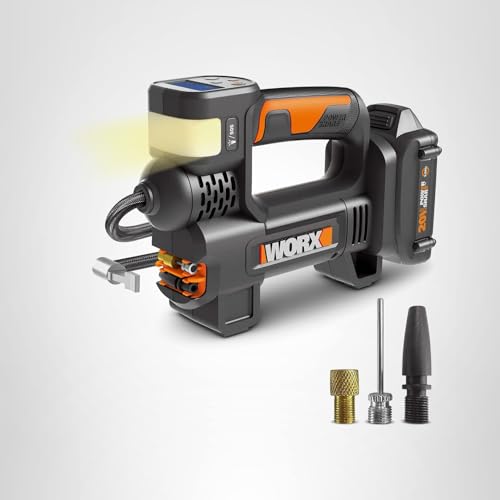 Worx 20V WX092L 2.0Ah 2 in 1 Cordless Inflator Battery and Charger Included, max. 10 Bar, Digital pressure display